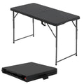 BestOffice Outdoor 6 FT Folding Camping Table Plastic Table Portable Square Height Dining Table Perfect for Picnics, Parties, Party and Camping, Black