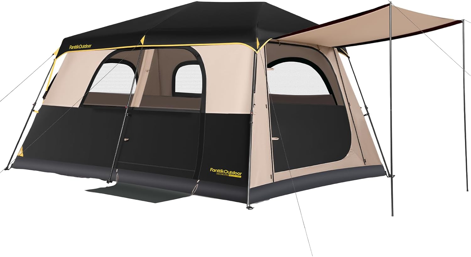 FanttikOutdoor Zeta C8/C10 Apex Camping Tent, 8/10 Person Instant Cabin Tent Setup in 60s, Family Tent with Carry Bag for Family Camping & Hiking, Waterproof, Upgraded Ventilation