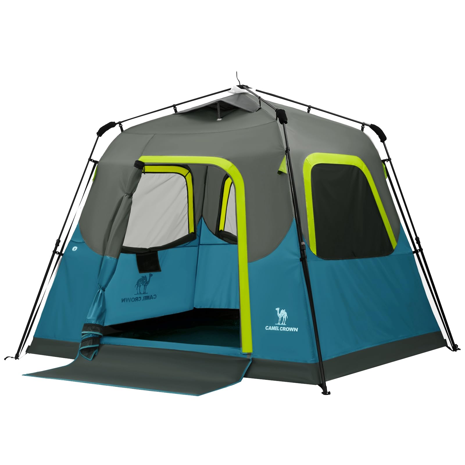 CAMEL CROWN Instant Tents for Camping 4-6 Person Tent Waterproof Easy Setup Sets Up in 60 Seconds Backpacking Tents with Carry Bag for Outdoor Hiking