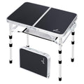 Sportneer Camping Table: Adjustable Height Small Folding Table 23.6" L x 15.7" W 4 Height with Mesh Layer - Compact & Portable Camping Essentials for Outdoor Camp Garden Picnic BBQ Dining Cooking
