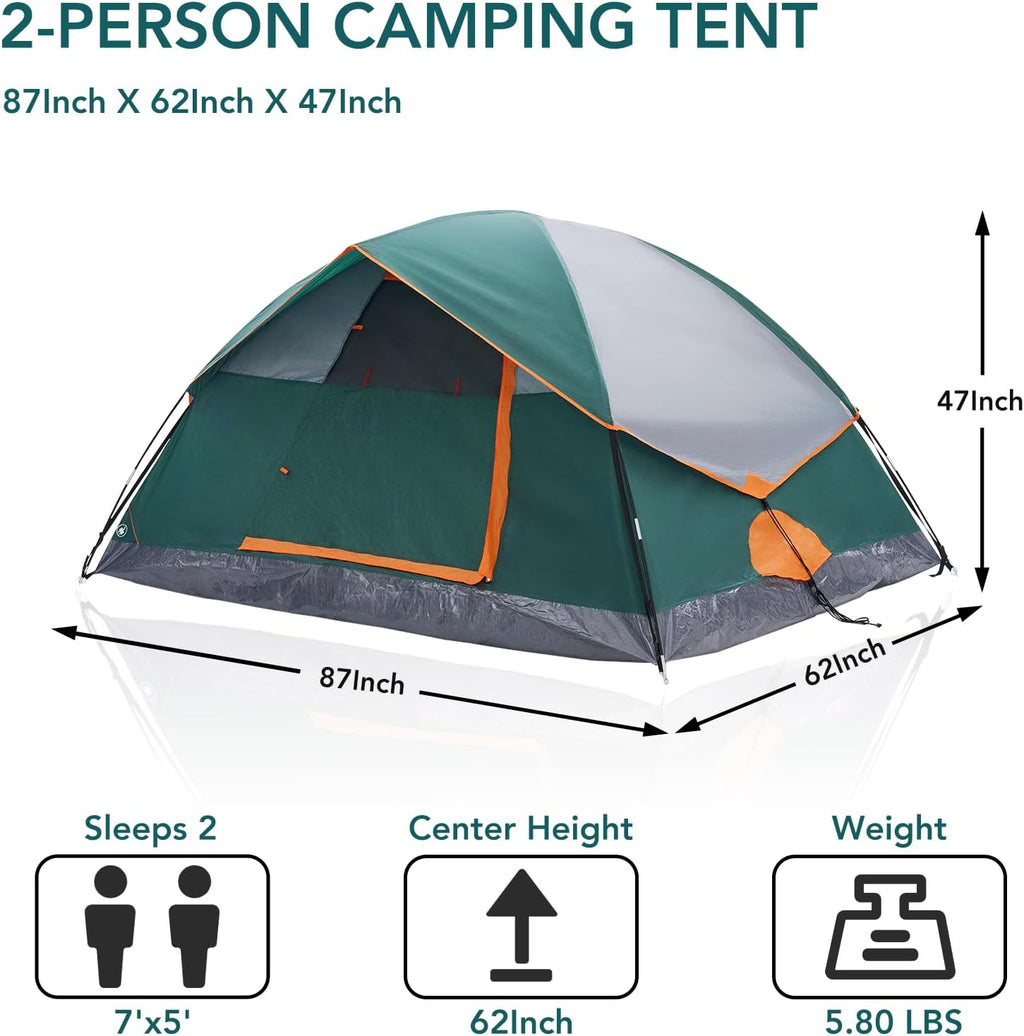 OLIXIS Camping Tent 2/4/6 Person, Waterproof Windproof Dome Tent with Multi-Directional Ventilation, Quick 5 Min Setup for Family Outdoor, Backpacking, Hiking