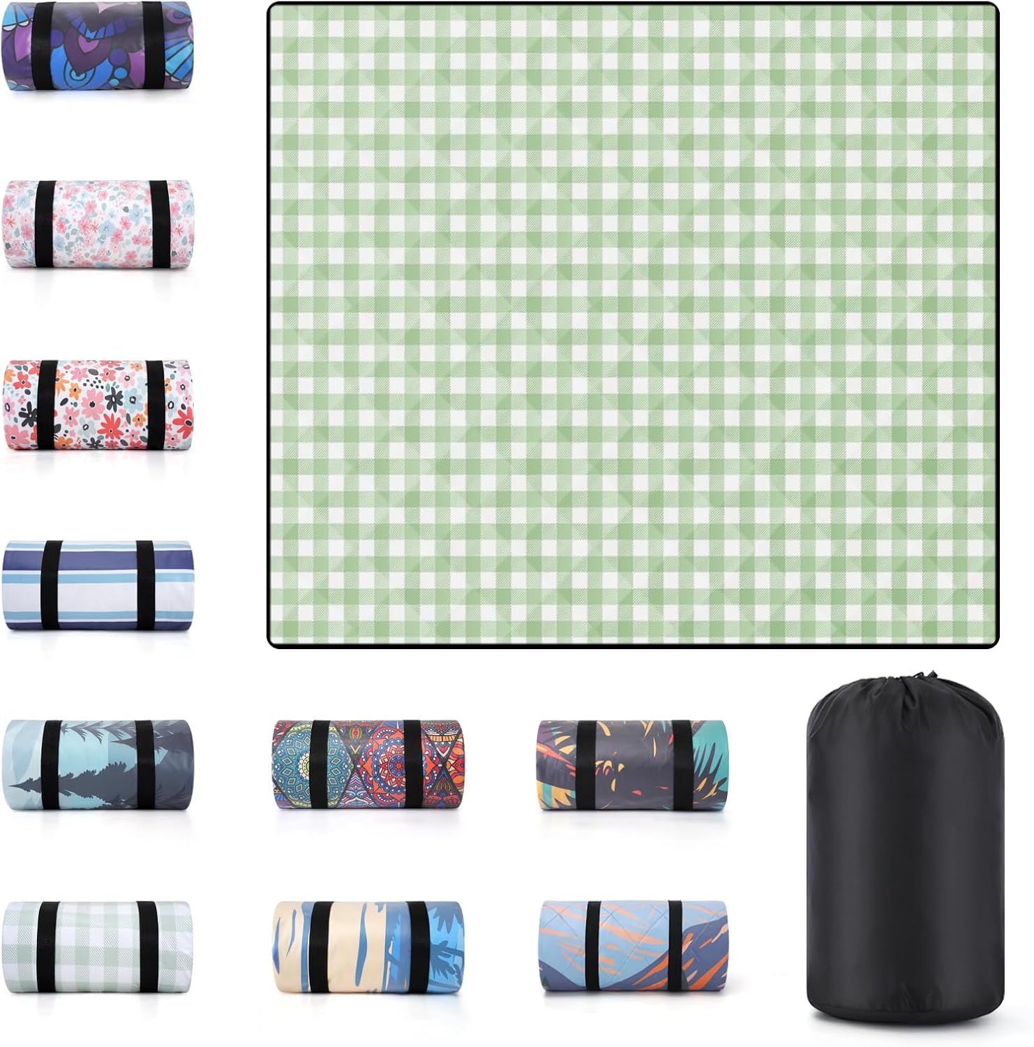 60x80" Large Picnic Blankets Waterproof Outdoor Portable Beach Blanket Weatherproof Patios Grass Park Lawn Tent Ground Mat Summer Camping Rv Supplies Car Travel Hiking Family Must Haves Gifts