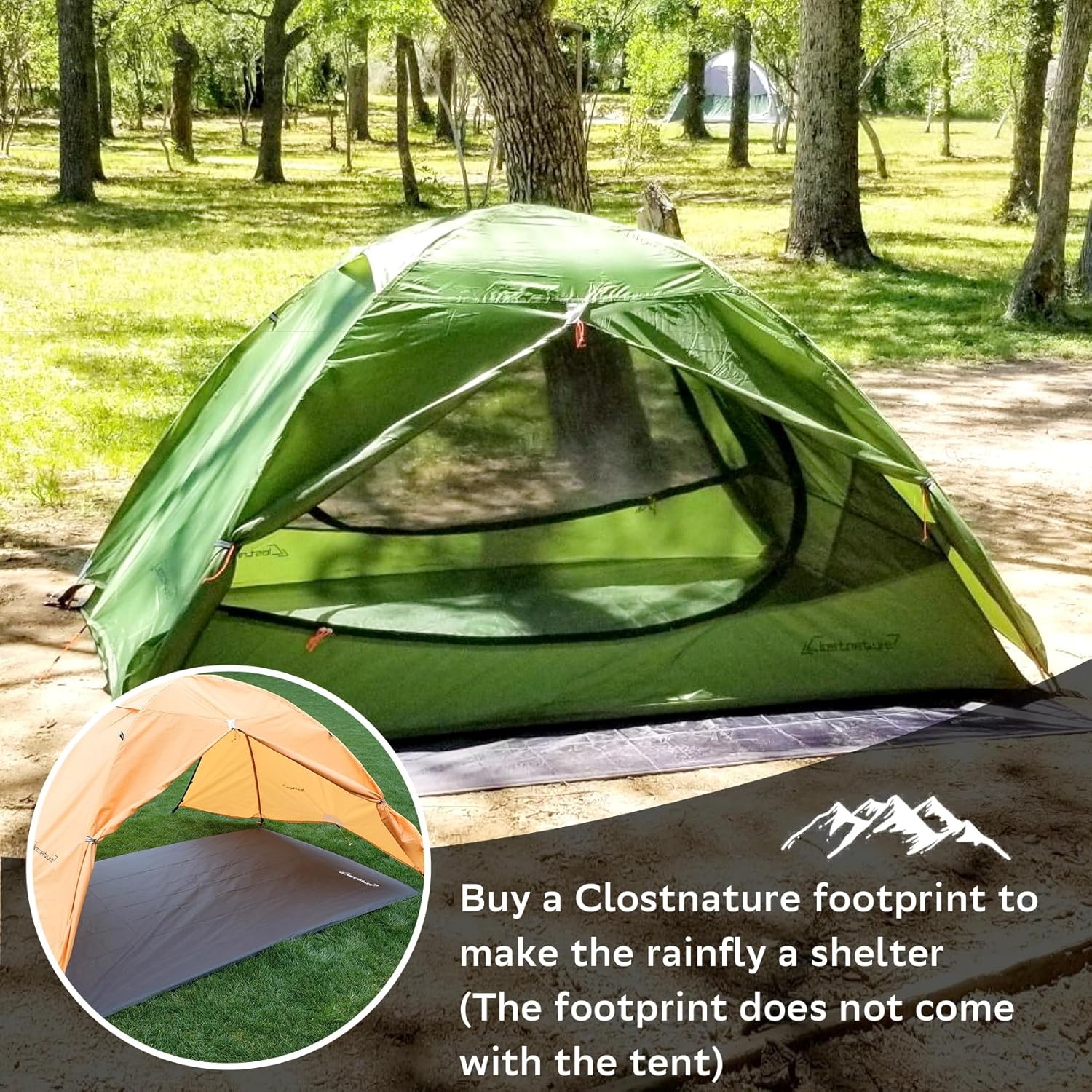 Clostnature Lightweight Backpacking Tent - 1/1.5/2/3/4/6 Person Ultralight Waterproof Camping Tent, 3 Season Large Size Easy Setup Tent for Family, Outdoor, Hiking and Mountaineering