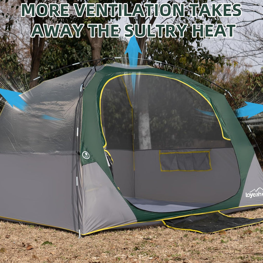 LOYEAHCAMP Tents 4 Person Camping Tent, Easy Setup Waterproof Family Tents for Camping, Portable Dome Tent for Outdoor Camping with Rainfly, Carry Bag