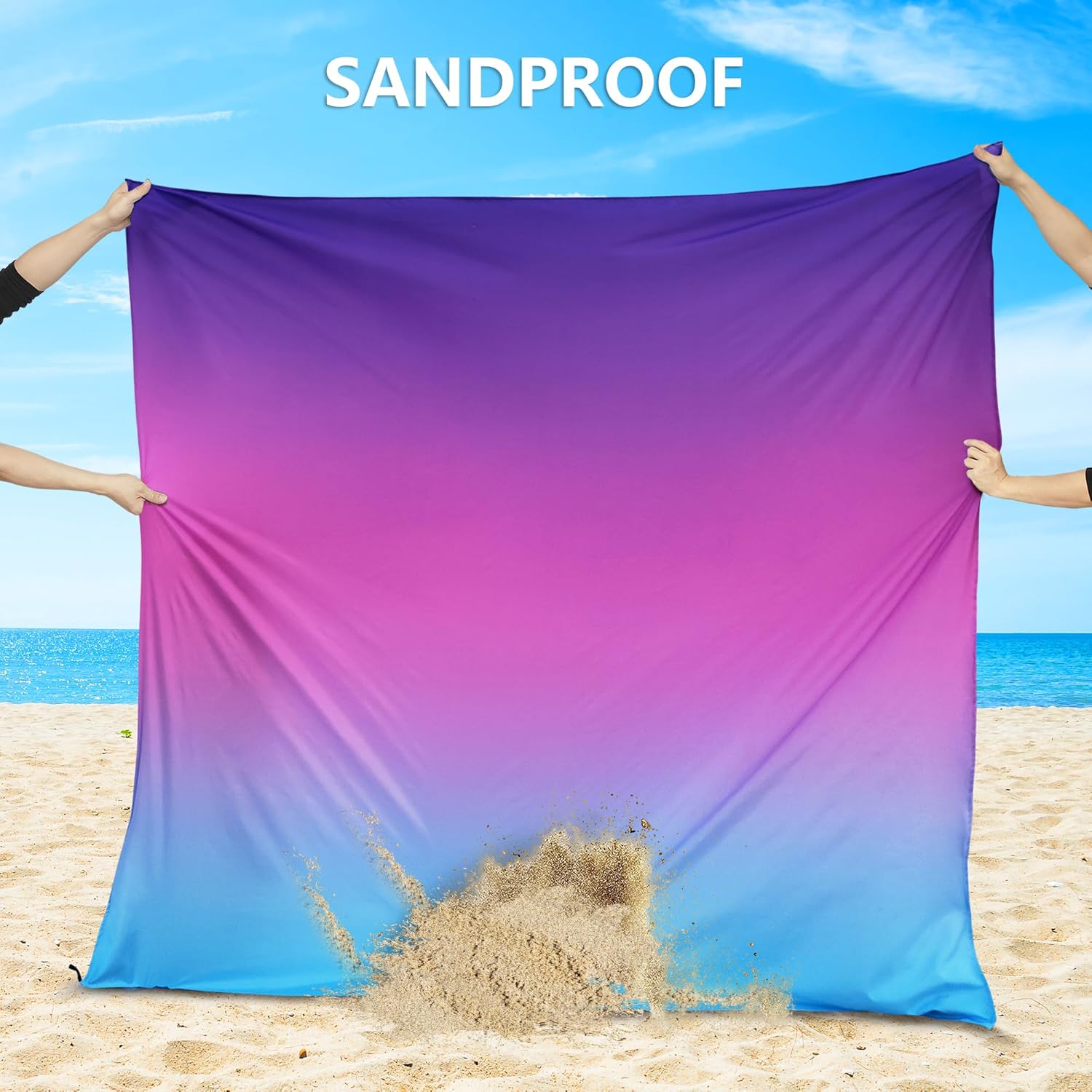AISPARKY Beach Blanket Waterproof Sandproof Extra Large, Oversized Beach Mat, Quick Drying&Compact&Lightweight, Picnic Blankets Vacation Essentials for Outdoor Beach Camping (108" X 120" (8 Person))