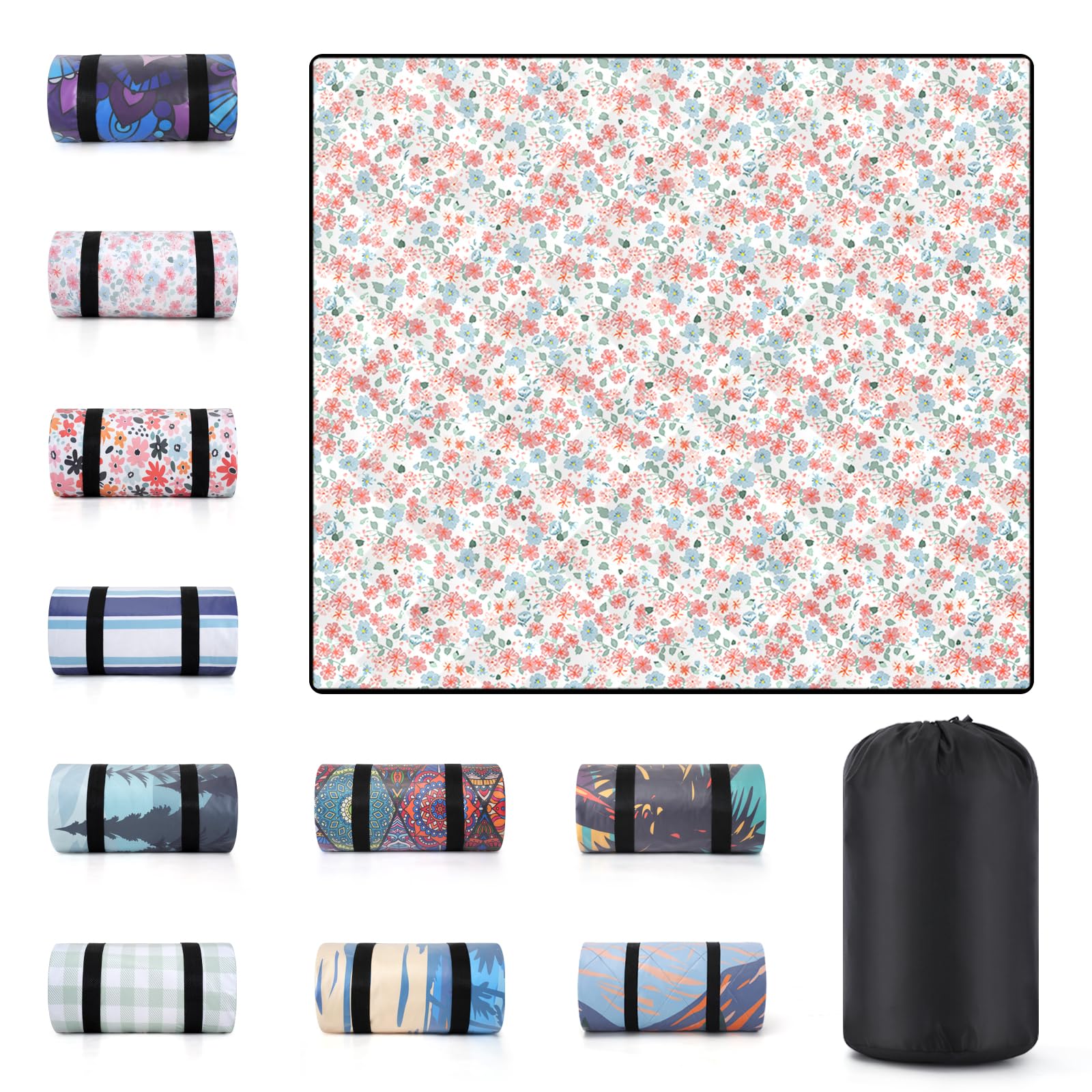 60x80" Large Picnic Blankets Waterproof Outdoor Portable Beach Blanket Weatherproof Patios Grass Park Lawn Tent Ground Mat Summer Camping Rv Supplies Car Travel Hiking Family Must Haves Gifts