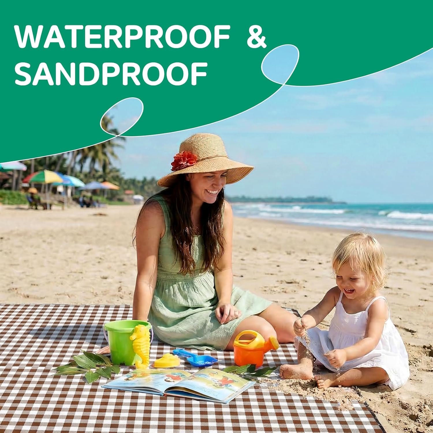 Waterproof Beach Blanket Picnic Outdoor Camp Mat Towel Family Trip Essentials Summer Vacation Must Have Travel Accessories Lake Day Necessities Stuff Thing Need Gear Gift Supplies Item Gadget 2026